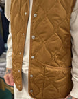 taion military crew neck down vest dark beige