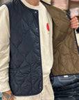 taion military crew neck down vest dark navy