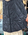 taion military crew neck down vest dark navy
