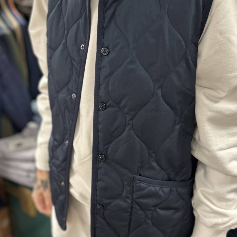 taion military crew neck down vest dark navy – www.sublime.bz