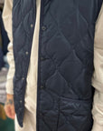 taion military crew neck down vest dark navy