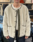 taion military reversible crew neck down jacket dark olive cream