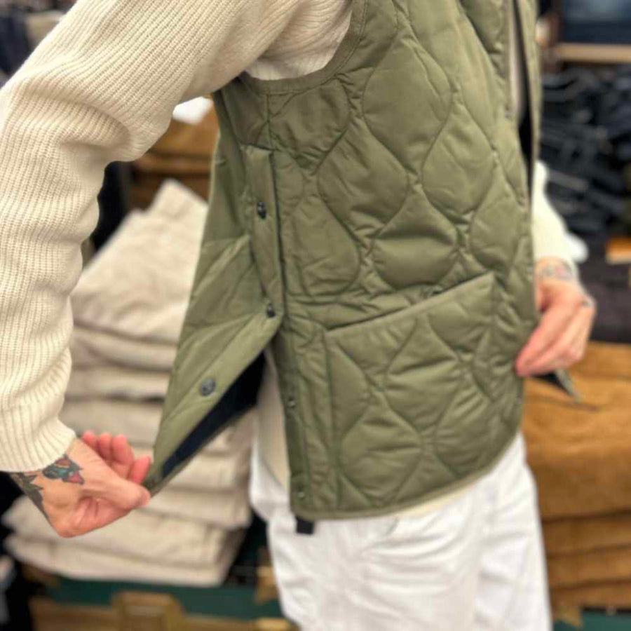 taion military v neck snap vest dark olive