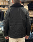 tela genova diamante giubbino waxed deck jacket black