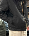 tela genova diamante giubbino waxed deck jacket black