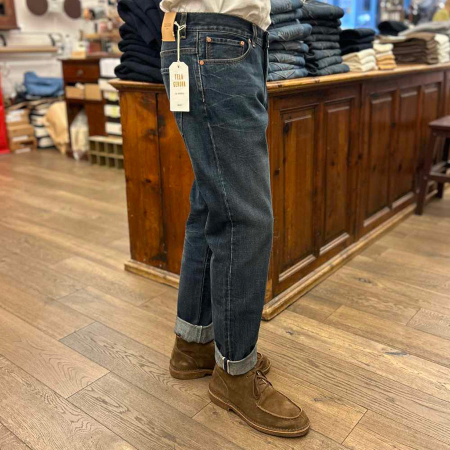 tela genova italo denim pant blue