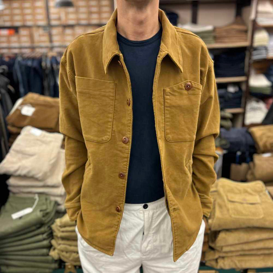 tela genova leo overshirt moleskin brown