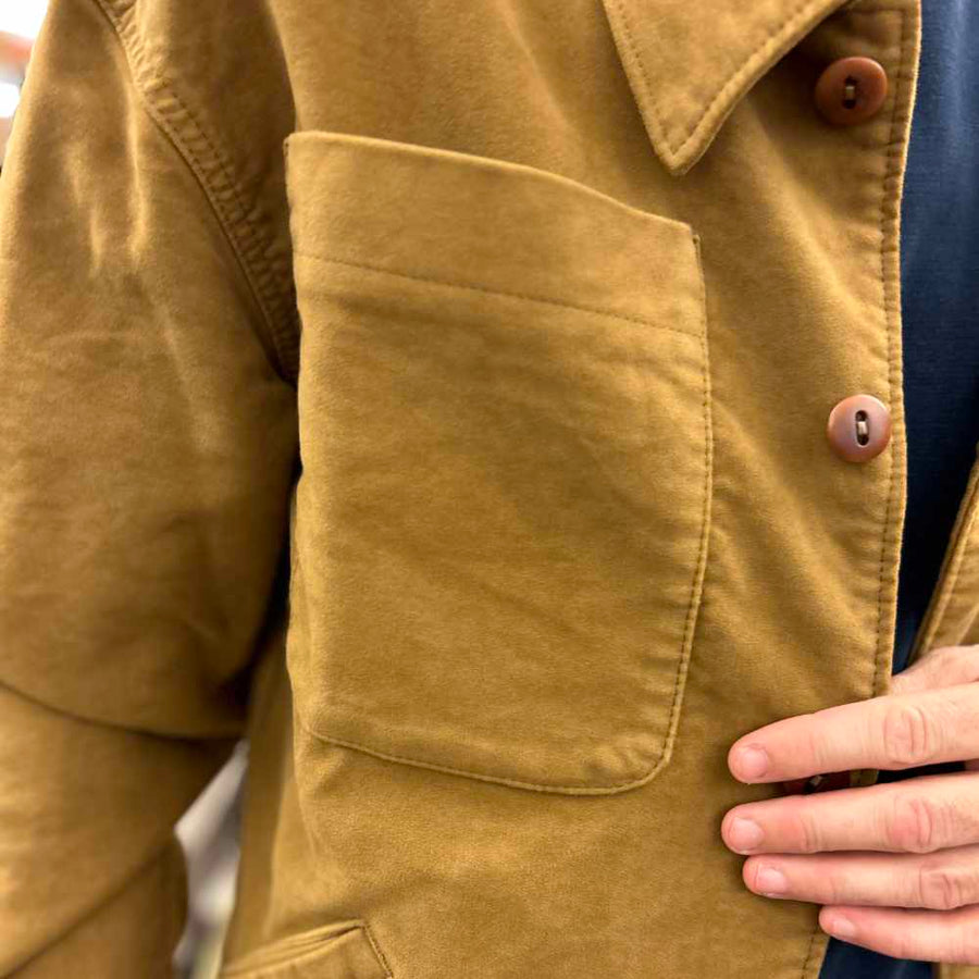 tela genova leo overshirt moleskin brown
