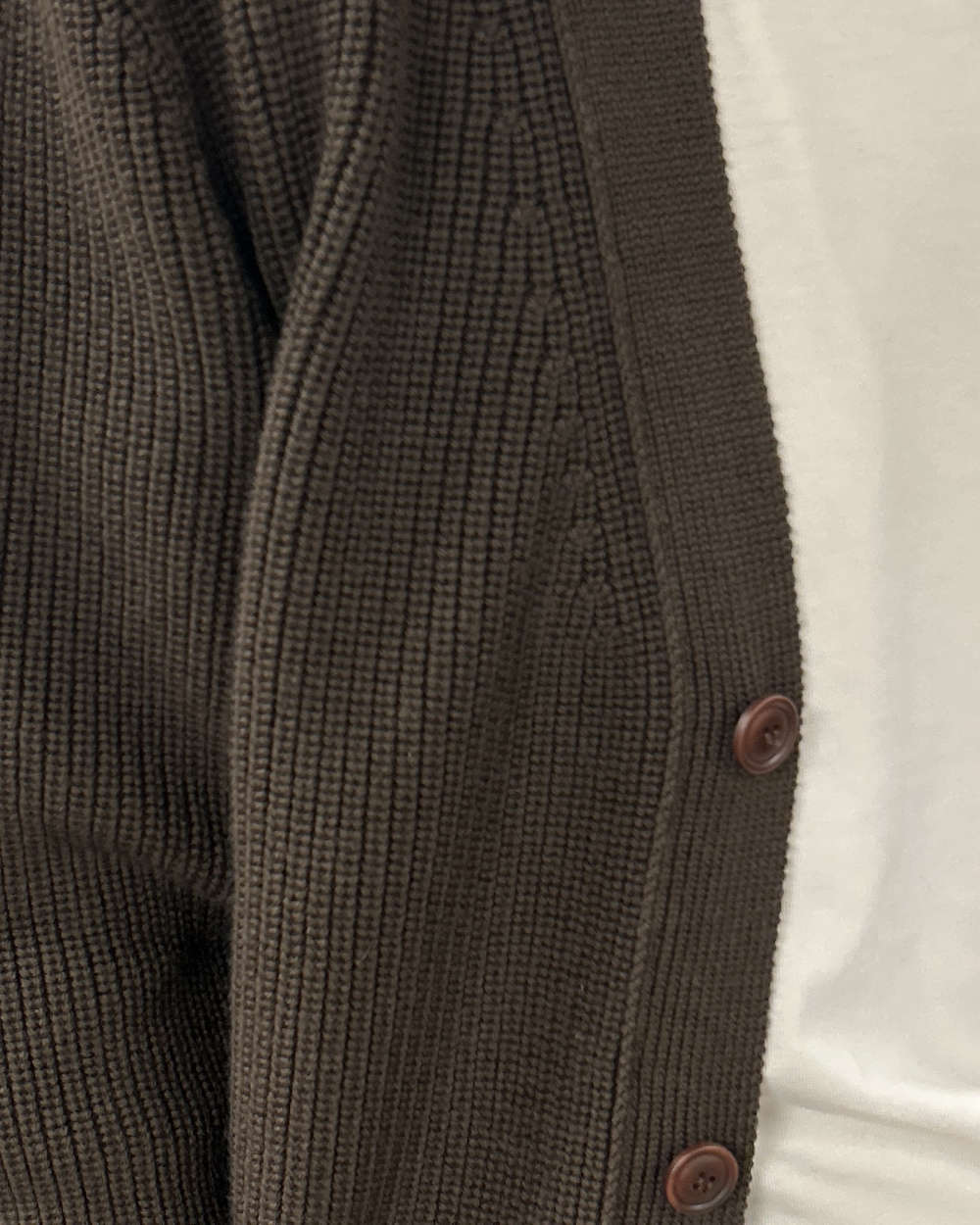 tela genova mattia cardigan merino wool mattone