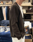 tela genova mattia cardigan merino wool mattone