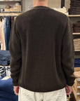 tela genova mattia cardigan merino wool mattone