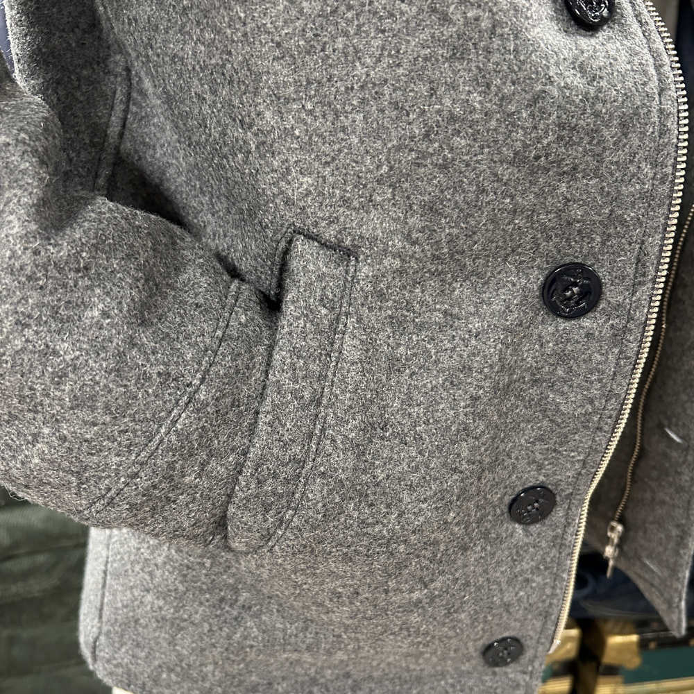 tela genova michele giubbino wool jacket grey