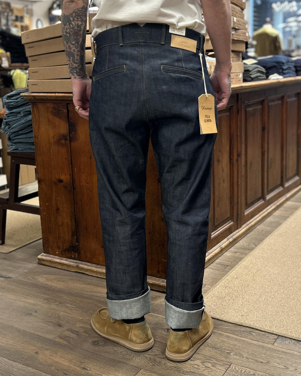 tela genova romolo denim pant blue unwashed