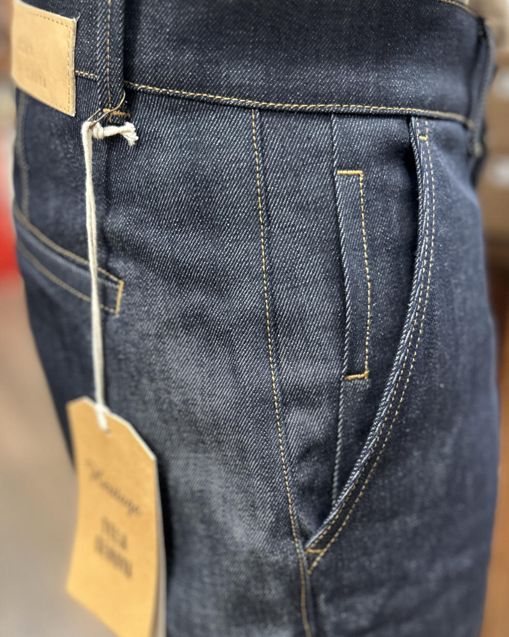 tela genova romolo denim pant blue unwashed
