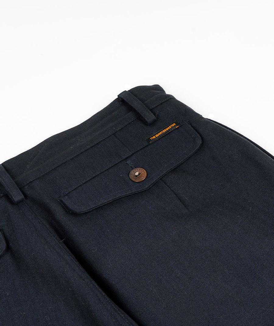 the quartermaster hbt WWII french chino pant navy