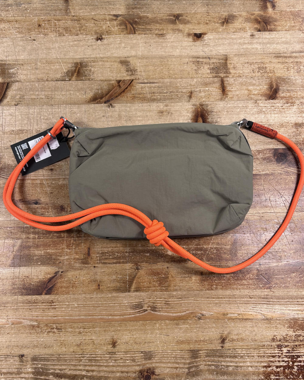 topologie bottle sacoche bag large moss and 8mm rope strap flash persimmon