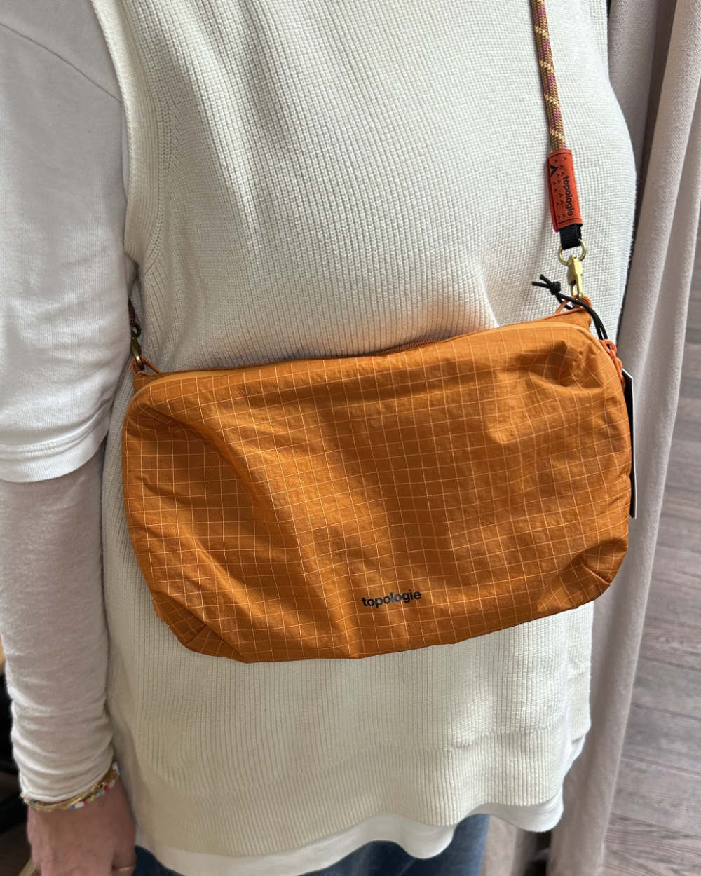 topologie bottle sacoche large burn orange and 8mm rope strap orange orbit
