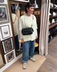 topologie bottle sacoche large puffer black and utility sling orange