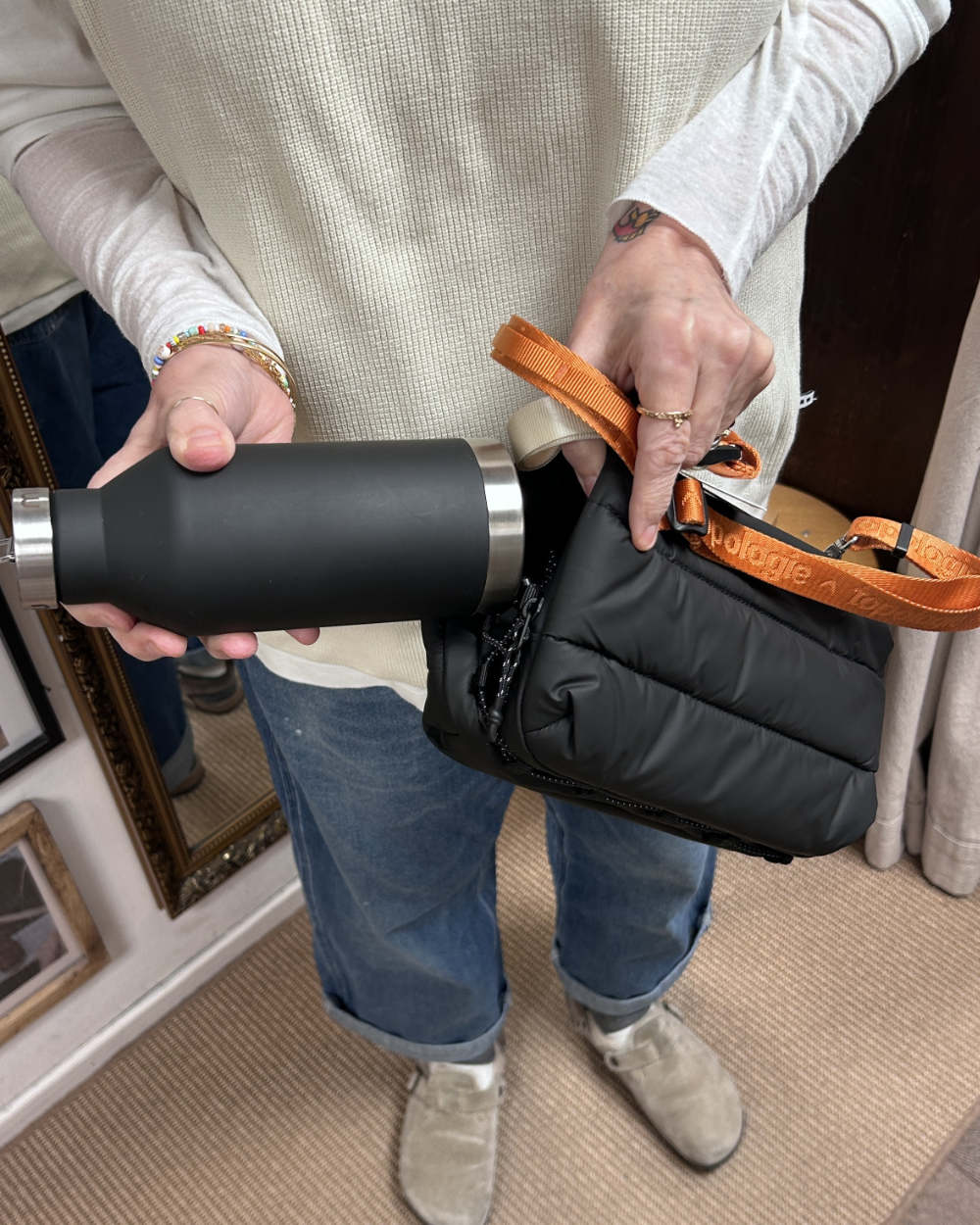 topologie bottle sacoche large puffer black and utility sling