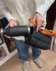 topologie bottle sacoche large puffer black and utility sling orange