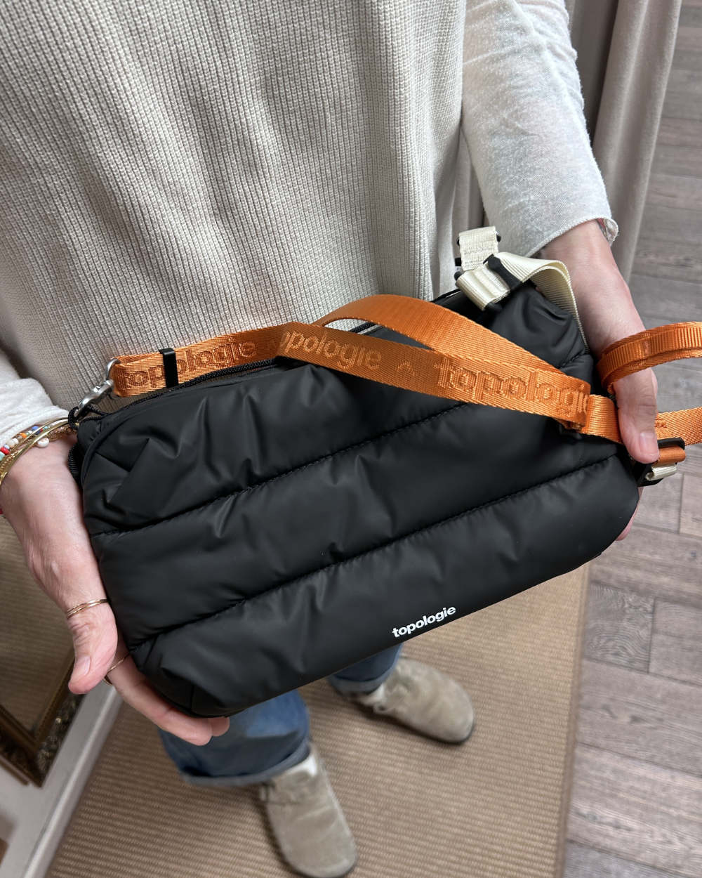 topologie bottle sacoche large puffer black and utility sling