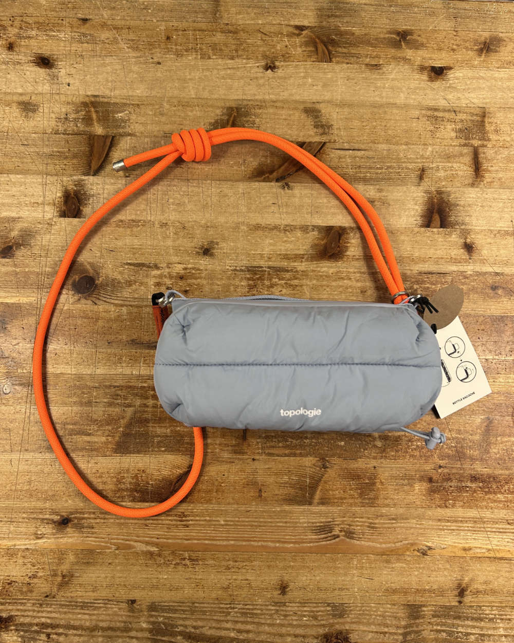 topologie bottle sacoche medium chambray silky peach and 8mm rope strap flash persimmon