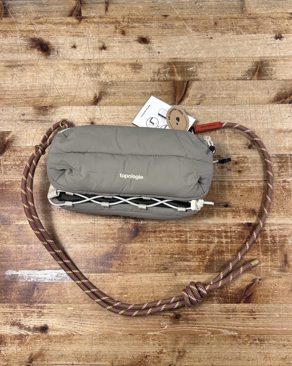 topologie bottle sacoche medium moss putty and 8mm rope strap orange orbit