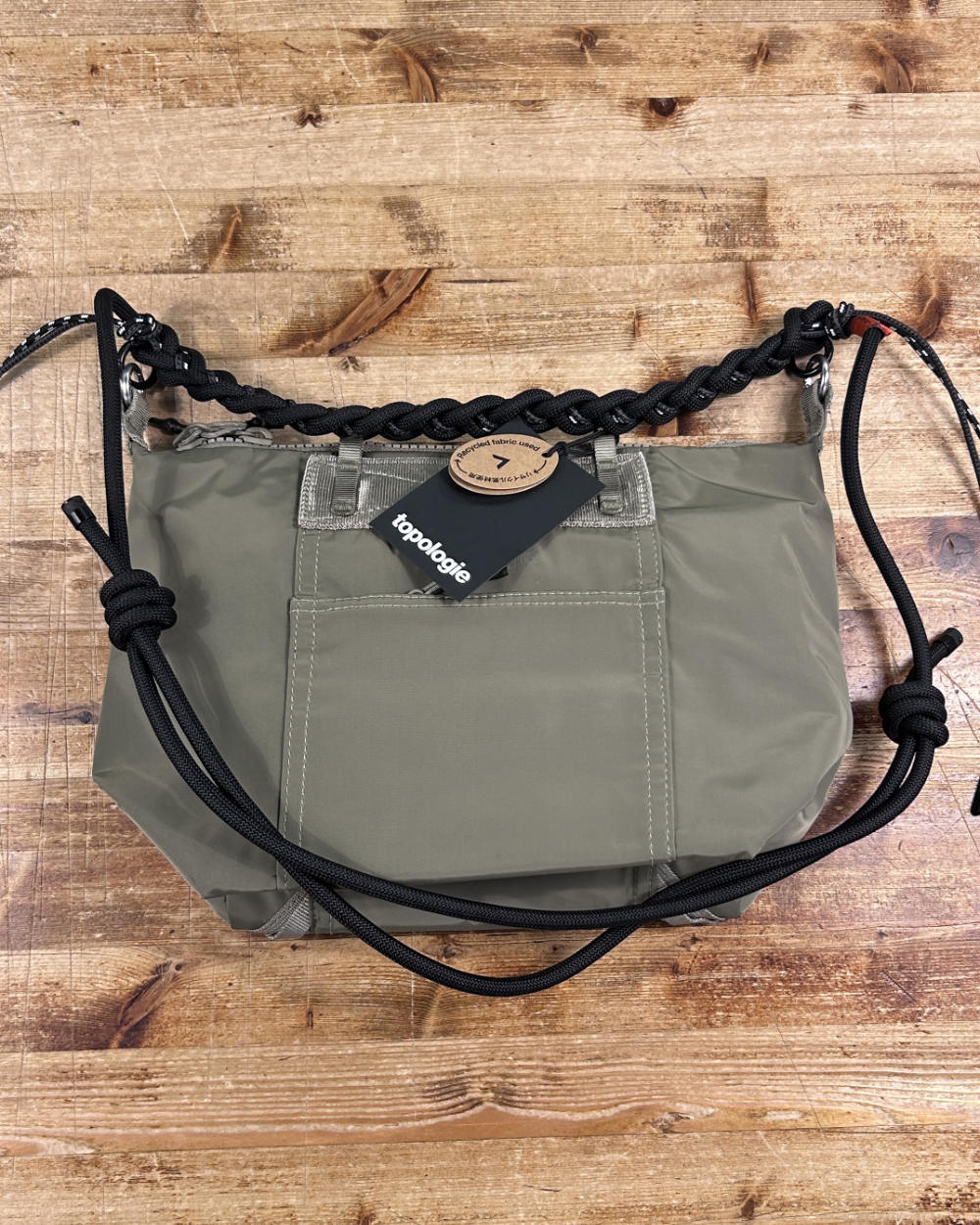 topologie explorer tote bag small moss and 8mm braided o-rope strap midnight