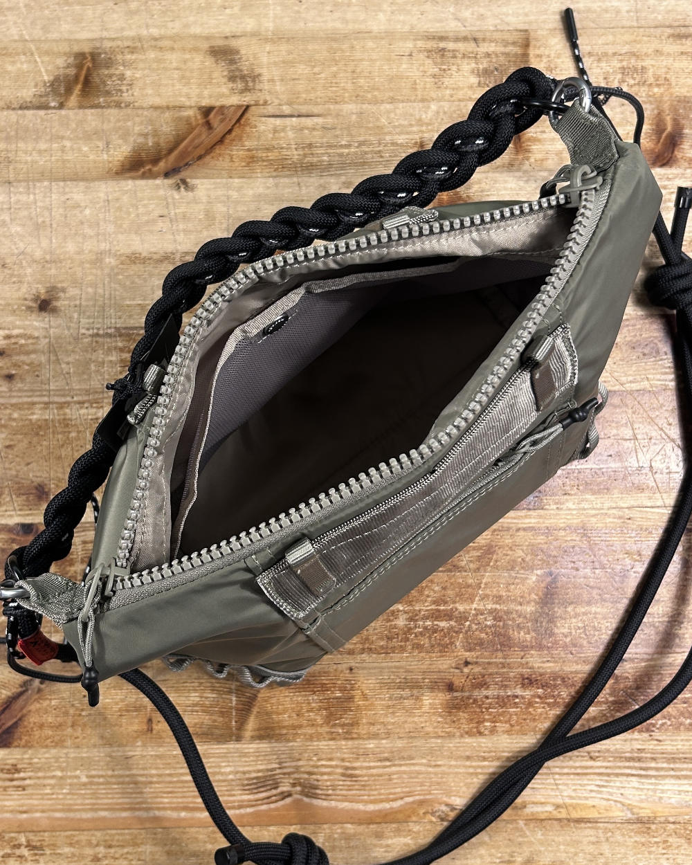 topologie explorer tote bag small moss and 8mm braided o-rope strap midnight