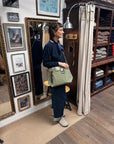 topologie explorer tote bag medium moss with macrame strap coal and sinnet keychain black reflective