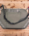topologie explorer tote bag medium moss with macrame strap coal and sinnet keychain black reflective