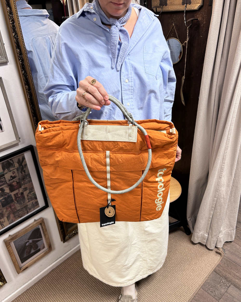 バッグ topologie helmet bag topologie helmet bag burn orange with 10mm rope loop moss melange