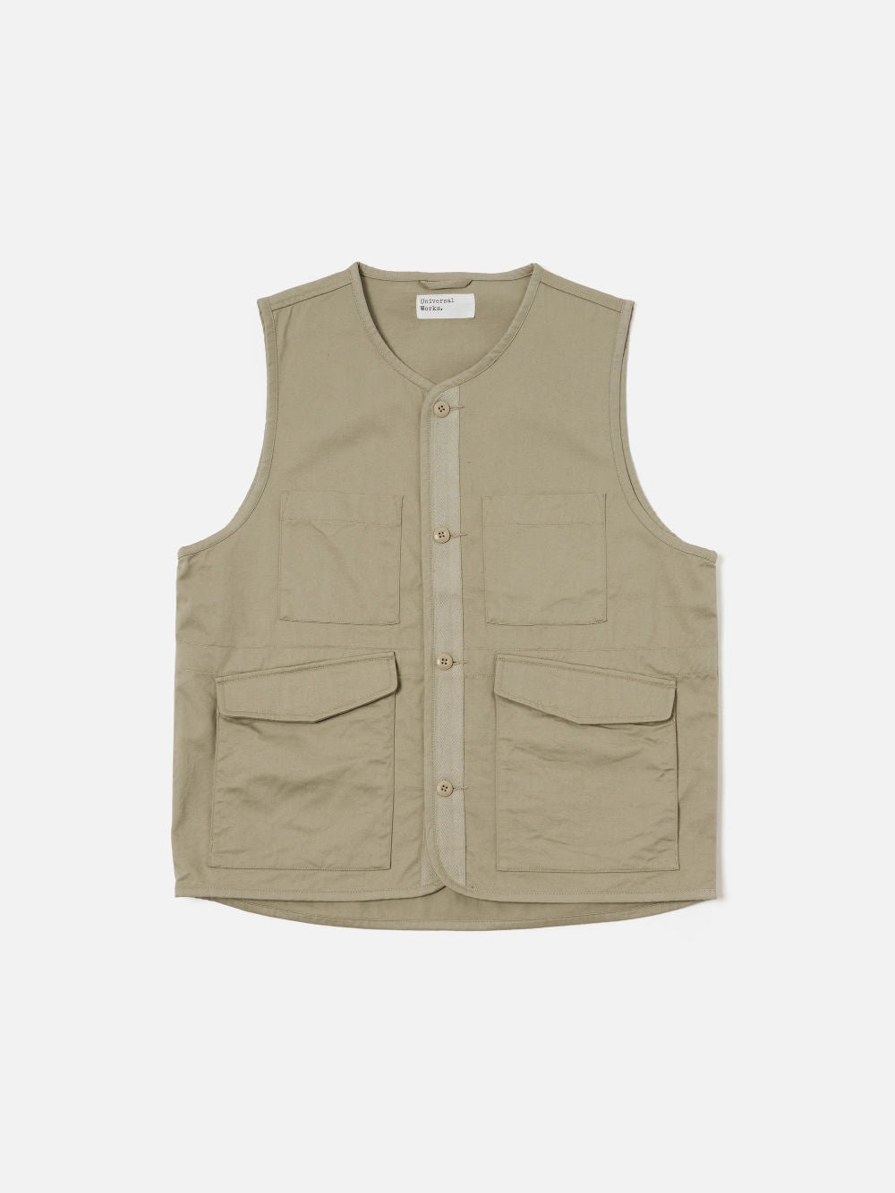universal works 4 pocket gilet stone twill