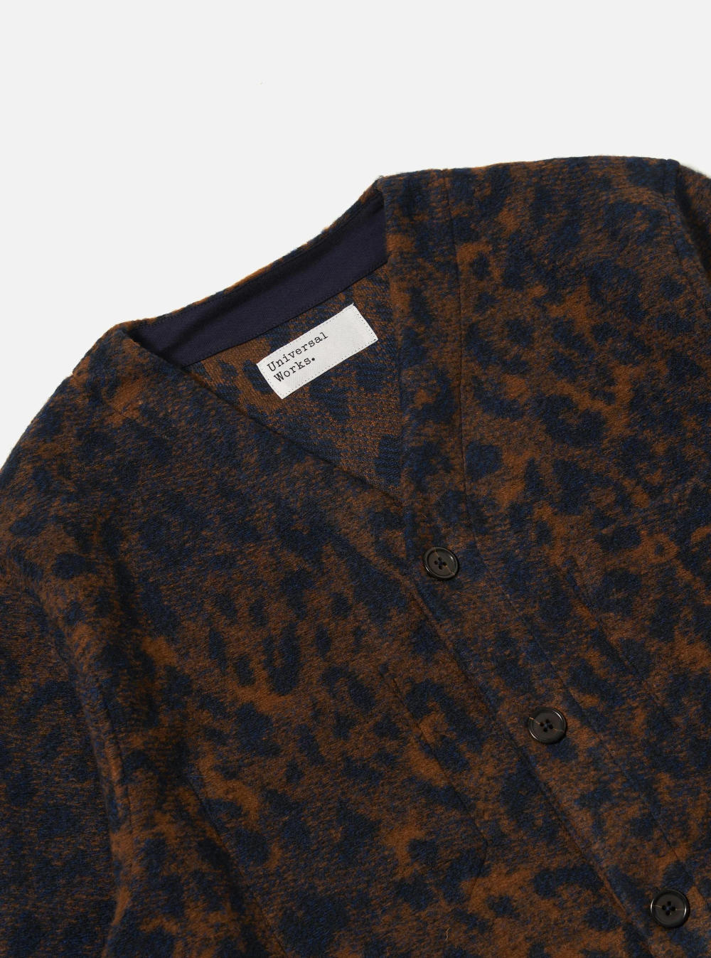 universal works cardigan night leopard