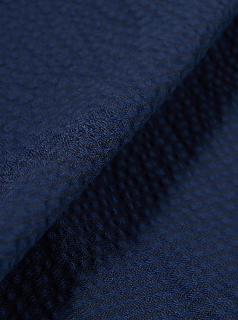 universal works clean short navy derby stripe