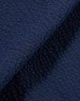 universal works clean short navy derby stripe
