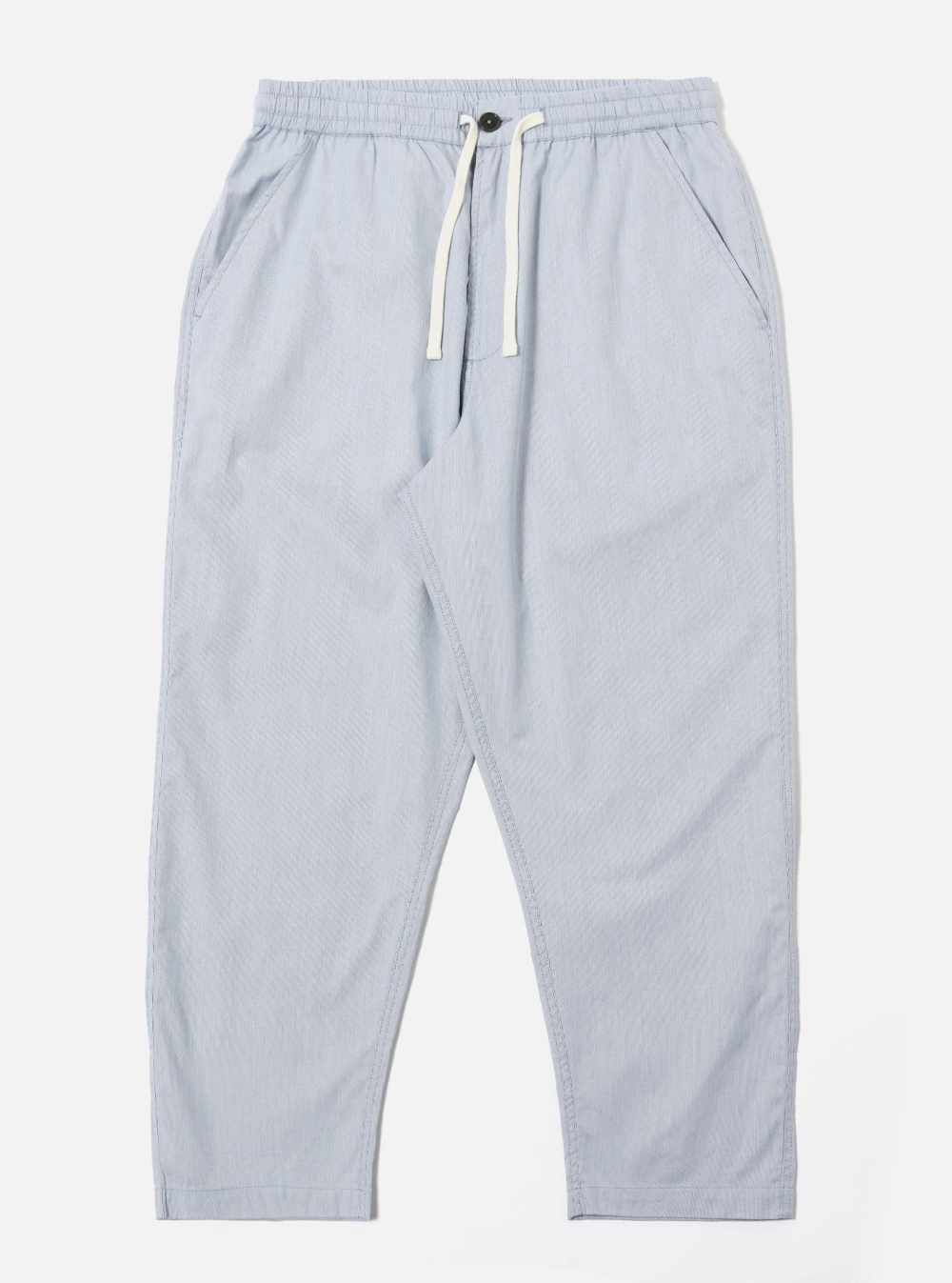 universal works hi water trouser navy kennedy stripe
