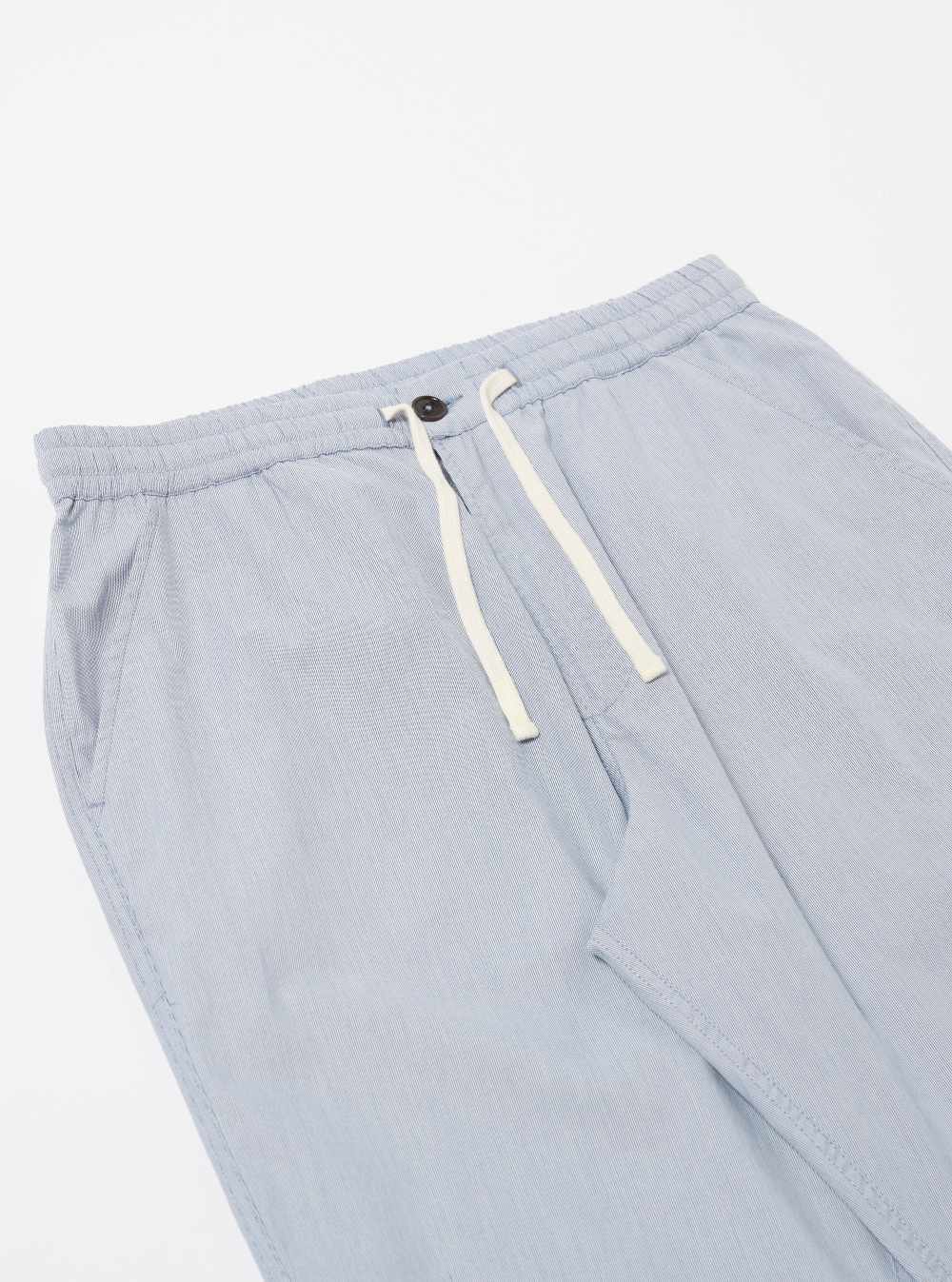 universal works hi water trouser navy kennedy stripe