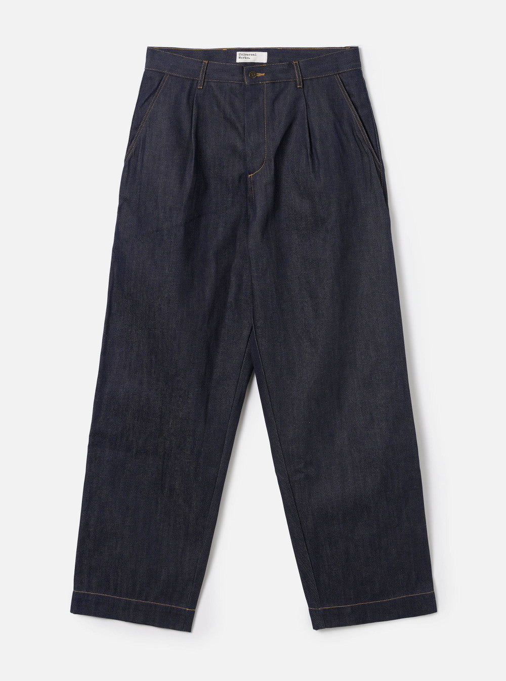 universal works duke pant indigo 13oz selvedge denim