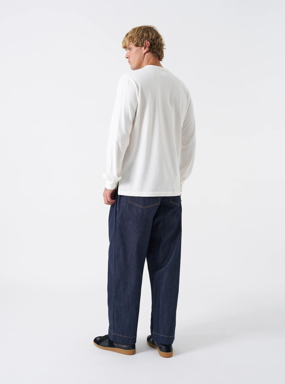 universal works duke pant indigo 13oz selvedge denim