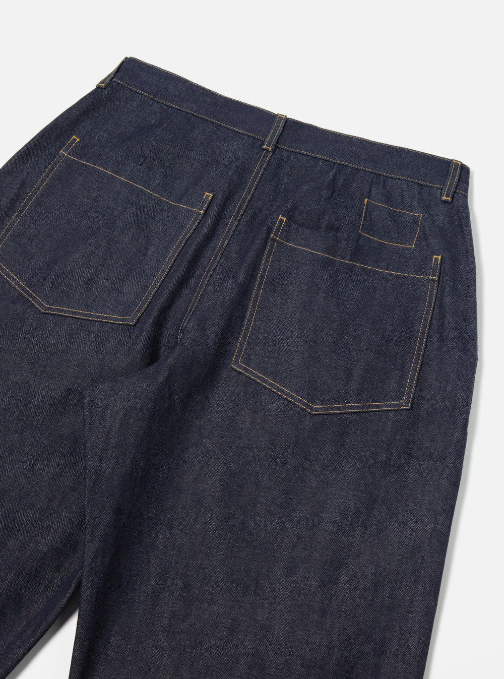 universal works duke pant indigo 13oz selvedge denim