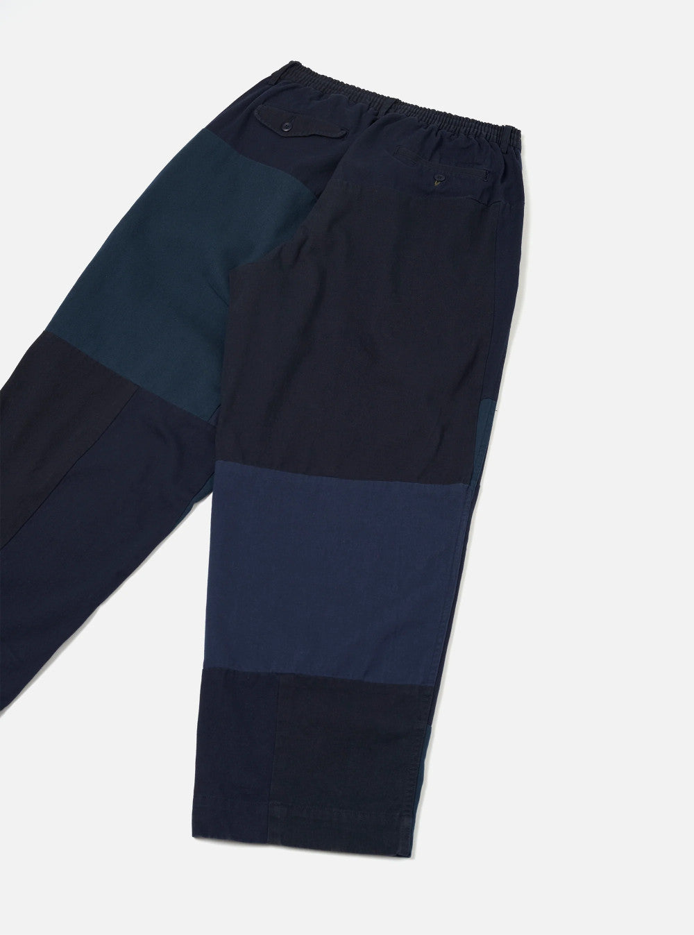 universal works oxford pant patchwork twill navy