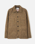 universal works og bakers jacket harris tweed sand brown
