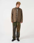 universal works og bakers jacket harris tweed sand brown
