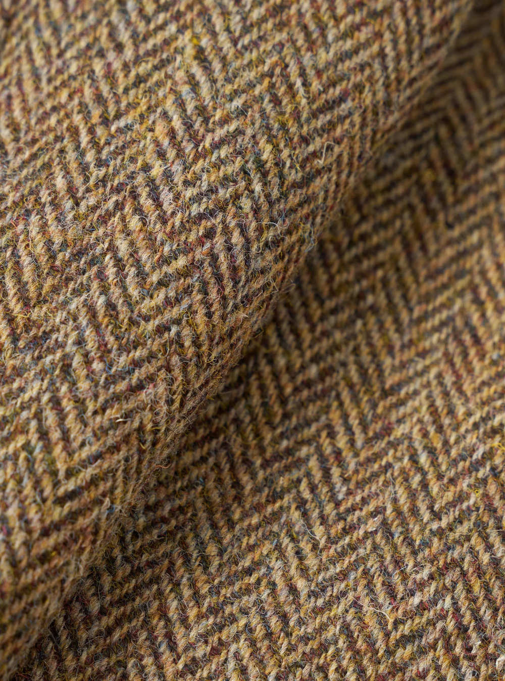 universal works og bakers jacket harris tweed sand brown