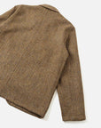 universal works og bakers jacket harris tweed sand brown