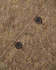 universal works og bakers jacket harris tweed sand brown