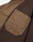 universal works og bakers jacket harris tweed sand brown