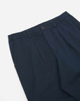 universal works pleated track pant twill navy
