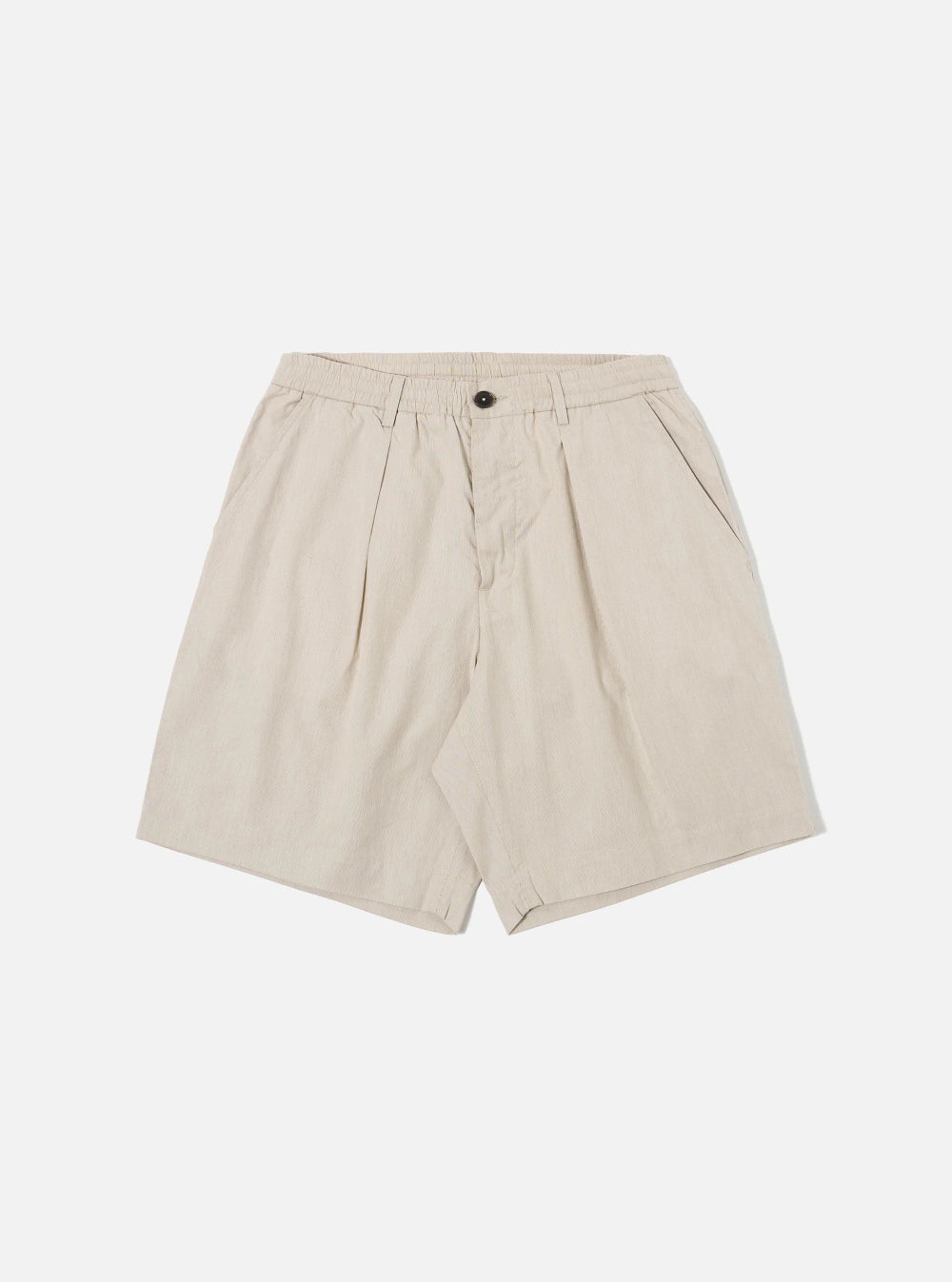 universal works pleated track short kennedy stripe brown (LAST